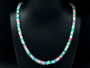 COLLIER 925/- SILBER VERGOLDET MIT MULTI KRISTALLOPAL BEH.