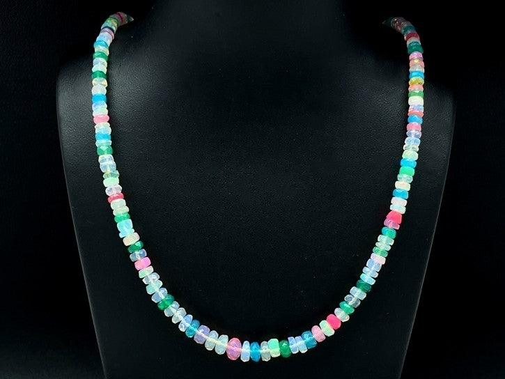 COLLIER 925/- SILBER VERGOLDET MIT MULTI KRISTALLOPAL BEH.