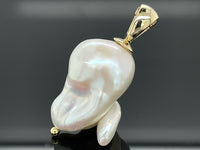 CLIPANHÄNGER AUS 375/- GELBGOLD MIT SÜßWASSERZUCHTPERLE