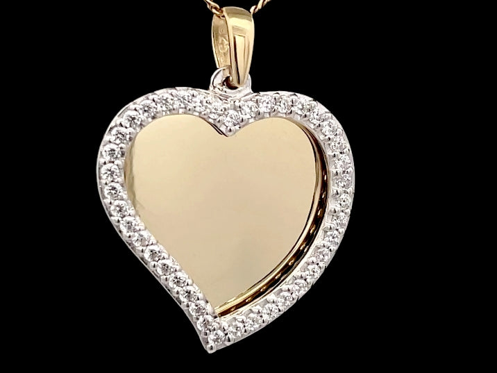 "HERZ" ANHÄNGER AUS 925/- SILBER BICOLOR MIT ZIRKONIA