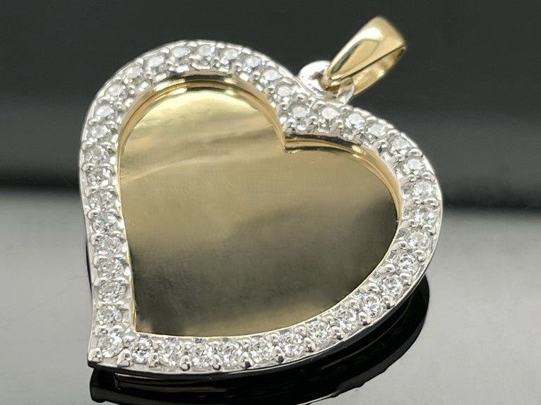 "HERZ" ANHÄNGER AUS 925/- SILBER BICOLOR MIT ZIRKONIA