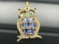 ANHÄNGER AUS 925/- SILBER VERGOLDET MIT TANSANIT & PERIDOT