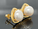 OHRSTECKER AUS 925/- SILBER VERGOLDET MIT SÜßWASSERZUCHTPERLE