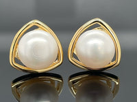 OHRSTECKER AUS 925/- SILBER VERGOLDET MIT SÜßWASSERZUCHTPERLE