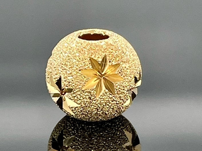 KUGELGLEITER AUS 925/- SILBER VERGOLDET STERNDIAMANTIERT