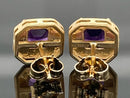OHRSTECKER AUS 925/- SILBER VERGOLDET MIT AMETHYST