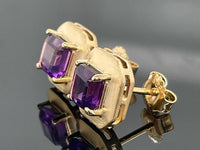 OHRSTECKER AUS 925/- SILBER VERGOLDET MIT AMETHYST