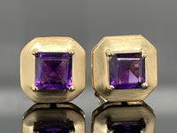 OHRSTECKER AUS 925/- SILBER VERGOLDET MIT AMETHYST