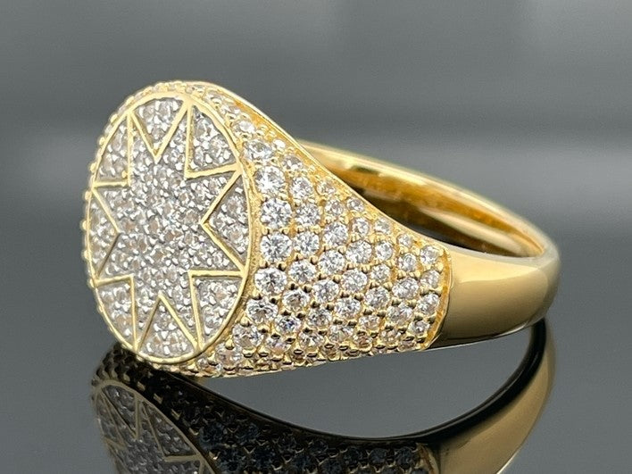 RING AUS 925/- SILBER VERGOLDET MIT ZIRKONIA