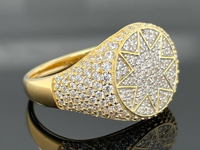 RING AUS 925/- SILBER VERGOLDET MIT ZIRKONIA