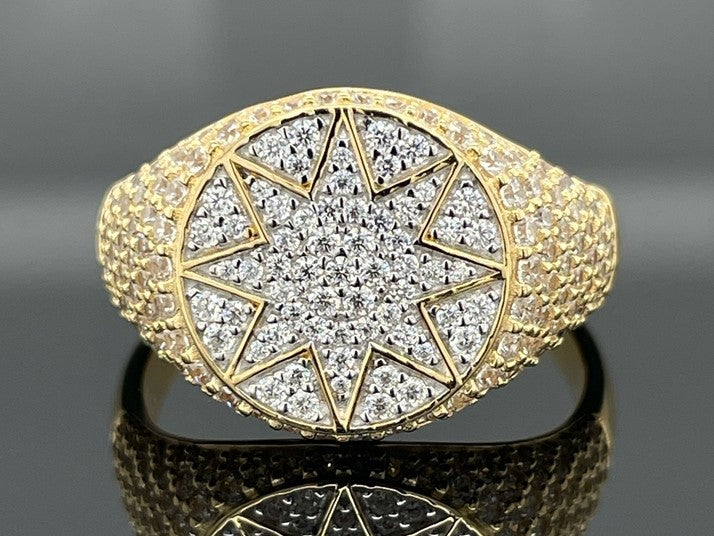 RING AUS 925/- SILBER VERGOLDET MIT ZIRKONIA