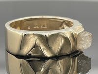RING GR. 17 CA(54) AUS 375/- GELBGOLD MIT ROHDIAMANT PLATINGRAU (CA.0,62 ct.)
