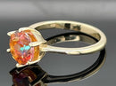 RING GR. 17 (CA.53) AUS 375/- GELBGOLD MIT TOPAS BEH.