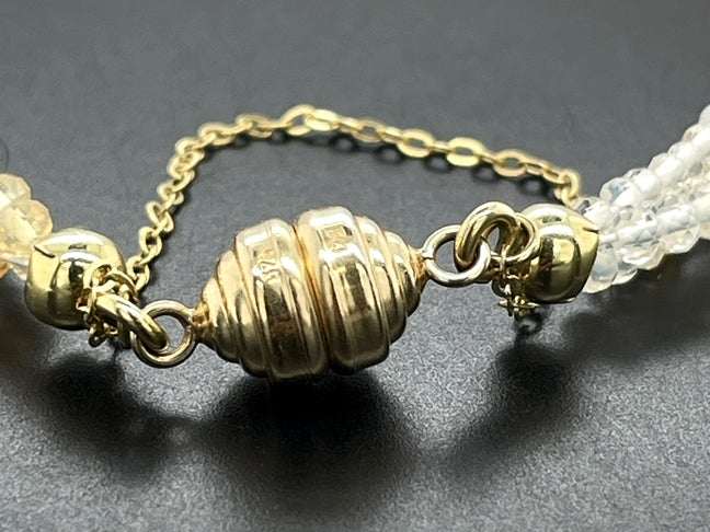 3-RHG ARMBAND 375/- GELBGOLD MIT FEUEROPAL
