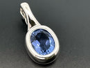 CLIP ANHÄNGER AUS 925/- SILBER RHODINIERT MIT FLUORIT BLAU ( ca. 2,7 ct.)
