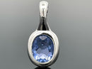 CLIP ANHÄNGER AUS 925/- SILBER RHODINIERT MIT FLUORIT BLAU ( ca. 2,7 ct.)