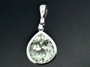 CLIP ANHÄNGER AUS 925/- SILBER RHODINIERT MIT PRASIOLITH & ZIRKON