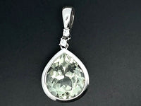 CLIP ANHÄNGER AUS 925/- SILBER RHODINIERT MIT PRASIOLITH & ZIRKON