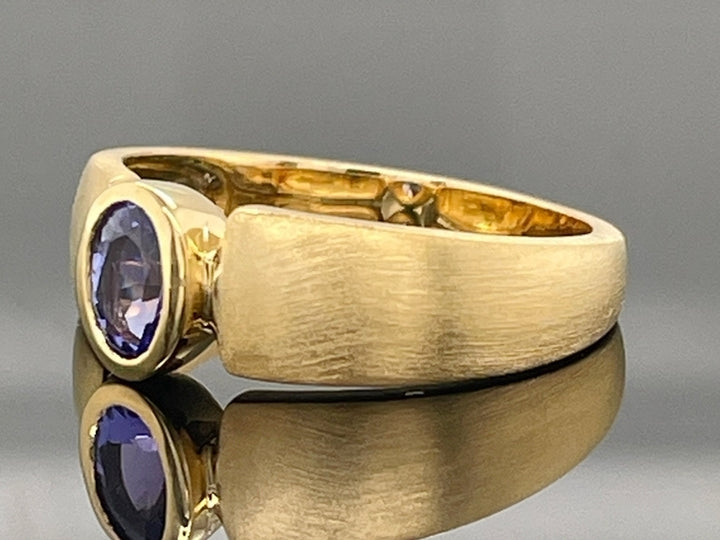 RING AUS 925/- SILBER VERGOLDET MIT TANSANIT