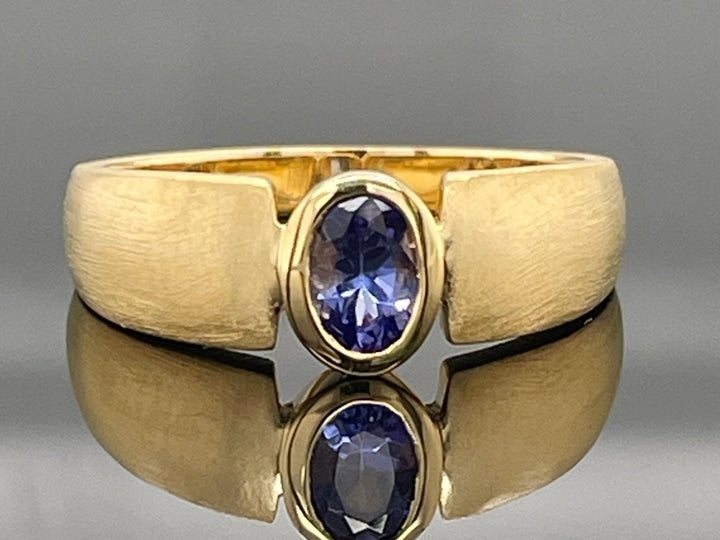 RING AUS 925/- SILBER VERGOLDET MIT TANSANIT