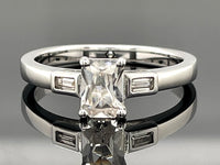 RING AUS 925/- SILBER RHODINIERT MIT ZIRKON (ges.ca. 1,59 ct.)