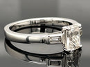 RING AUS 925/- SILBER RHODINIERT MIT ZIRKON (ges.ca. 1,59 ct.)