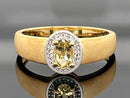 RING GR.19 (CA.60) AUS 925/- SILBER VERGOLDET MIT GOLDBERYLL & ZIRKON