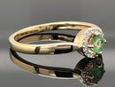 RING AUS 925/- SILBER VERGOLDET MIT SAMBIA SMARAGD & ZIRKON