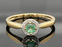 RING AUS 925/- SILBER VERGOLDET MIT SAMBIA SMARAGD & ZIRKON