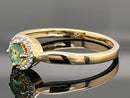 RING AUS 925/- SILBER VERGOLDET MIT SAMBIA SMARAGD & ZIRKON