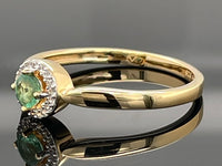 RING AUS 925/- SILBER VERGOLDET MIT SAMBIA SMARAGD & ZIRKON