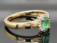 RING AUS 925/- SILBER VERGOLDET MIT SAMBIA SMARAGD
