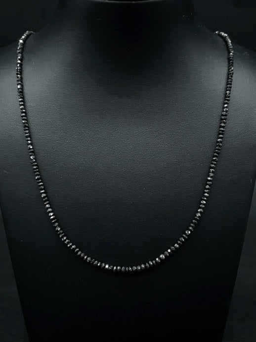 COLLIER 585/- GELBGOLD MIT DIAMANTEN BEH. SCHWARZ