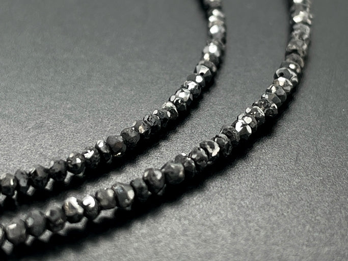 COLLIER 375/- GELBGOLD MIT DIAMANTEN BEH. SCHWARZ
