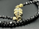 COLLIER 585/- GELBGOLD MIT DIAMANTEN BEH. SCHWARZ