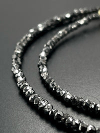 COLLIER 585/- GELBGOLD MIT DIAMANTEN BEH. SCHWARZ