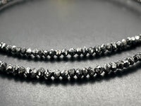 COLLIER 585/- GELBGOLD MIT DIAMANTEN BEH. SCHWARZ