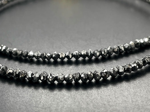 COLLIER 585/- GELBGOLD MIT DIAMANTEN BEH. SCHWARZ