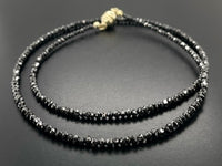 COLLIER 585/- GELBGOLD MIT DIAMANTEN BEH. SCHWARZ