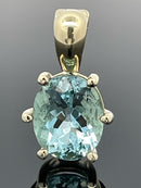 CLIP ANHÄNGER AUS 585/- GELBGOLD MIT SANTA MARIA AQUAMARIN