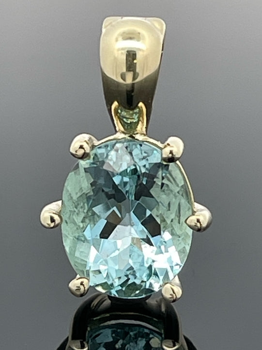 CLIP ANHÄNGER AUS 585/- GELBGOLD MIT SANTA MARIA AQUAMARIN