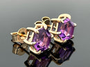 OHRSTECKER AUS 925/- SILBER VERGOLDET MIT AMETHYST