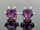 OHRSTECKER AUS 925/- SILBER VERGOLDET MIT AMETHYST