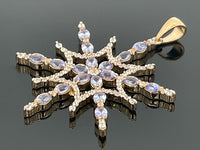 ANHÄNGER AUS 925/- SILBER VERGOLDET MIT TANSANIT & ZIRKON