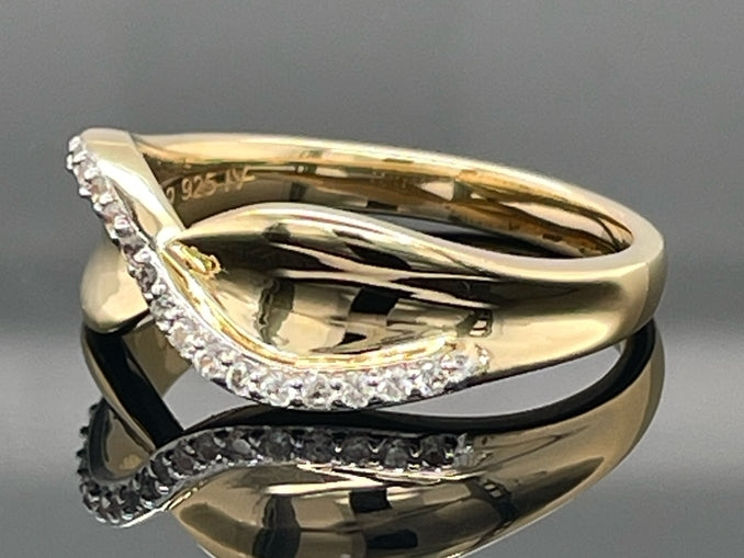 RING AUS 925/- SILBER VERGOLDET MIT ZIRKON