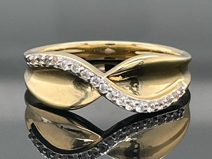 RING AUS 925/- SILBER VERGOLDET MIT ZIRKON