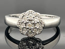 RING AUS 925/- SILBER RHODINIERT MIT DIAMANTEN (GES. CA. 0,15 ct.)