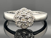 RING AUS 925/- SILBER RHODINIERT MIT DIAMANTEN (GES. CA. 0,15 ct.)