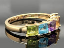 RING AUS 925/- SILBER VERGOLDET MIT MULTI EDELSTEINE