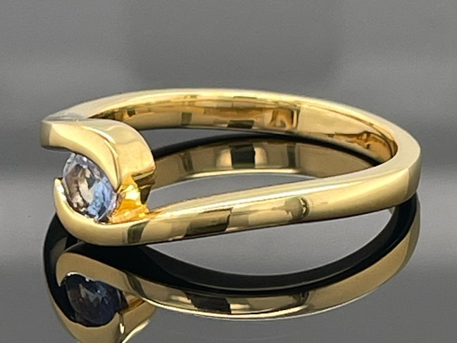 RING AUS 925/- SILBER VERGOLDET MIT TANSANIT